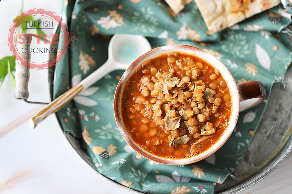 Porcini Mushroom Green Lentil Soup Recipe Turkish Style Cooking