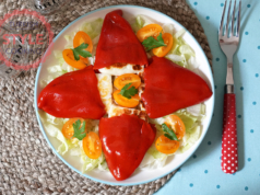 Halloumi Cheese Filled Roasted Red Pepper Recipe