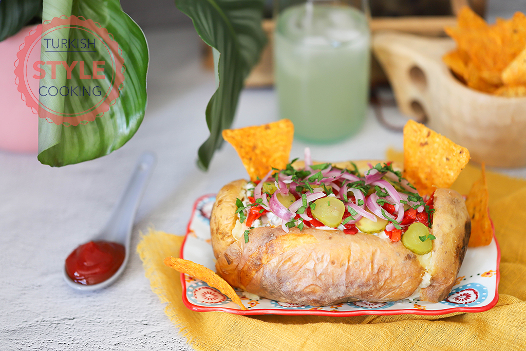 Kumpir Stuffed Baked Potato Recipe Turkish Style Cooking