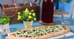 Spinach and Feta Cheese Turkish Flat Bread (Pide) Recipe