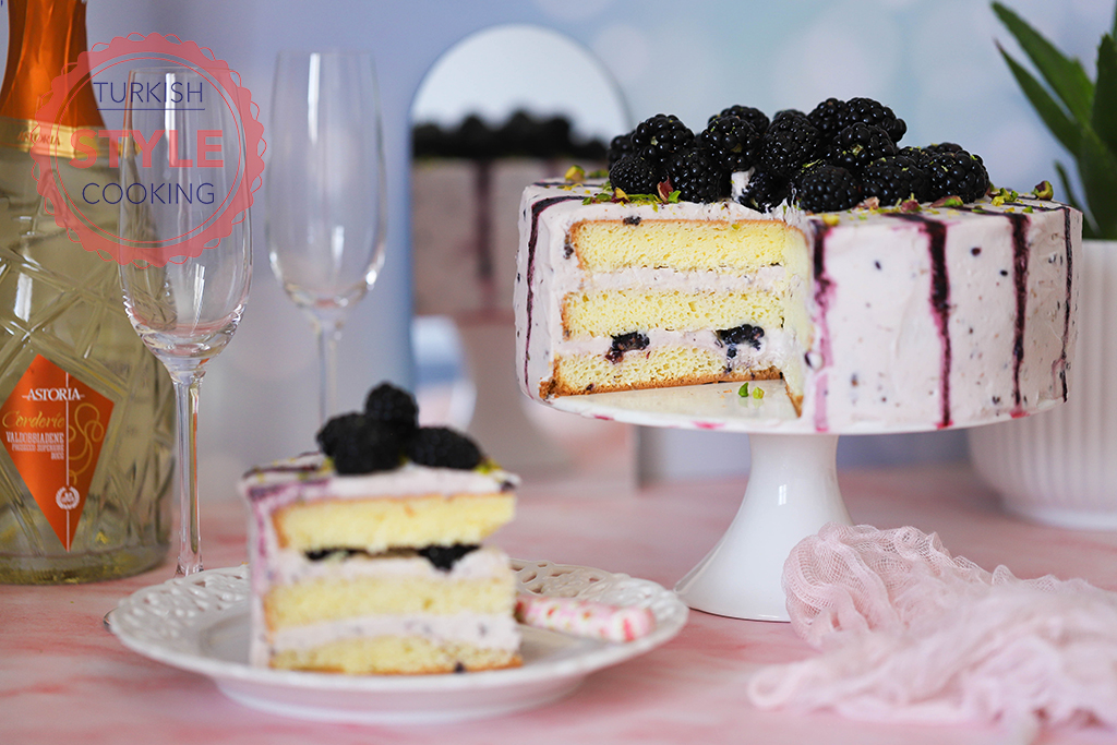 Erica's Sweet Tooth » Vanilla Cake with Blackberry-Mascarpone Filling